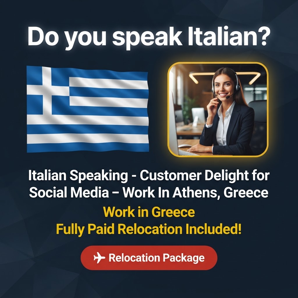 Italian Speaking - Customer Delight for Social Media – Work In Athens, Greece job in Greece - Mercier Consultancy