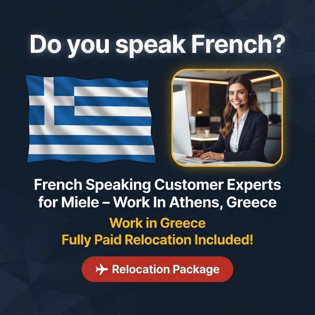 French Speaking Customer Experts for Miele – Work In Athens, Greece job in Greece - Mercier Consultancy