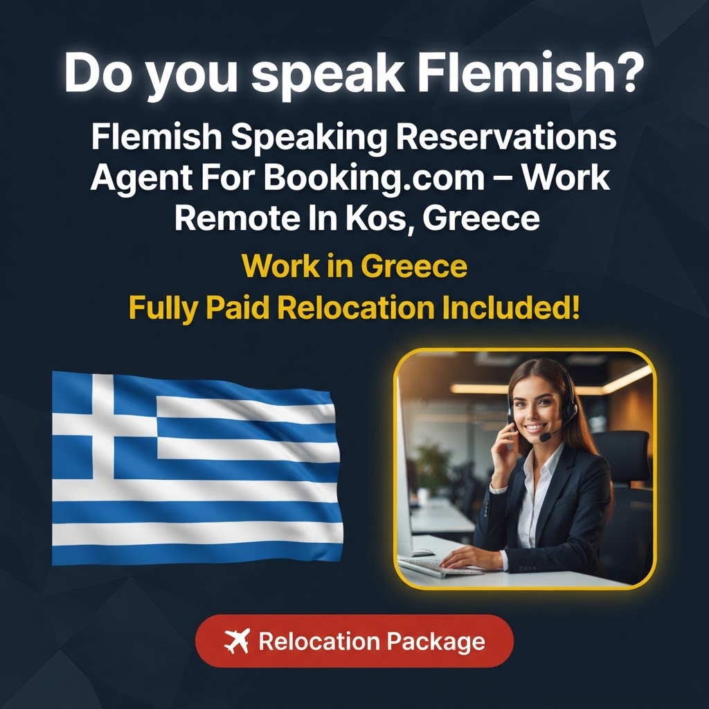 Flemish Speaking Reservations Agent For Booking.com job in Greece - Mercier Consultancy