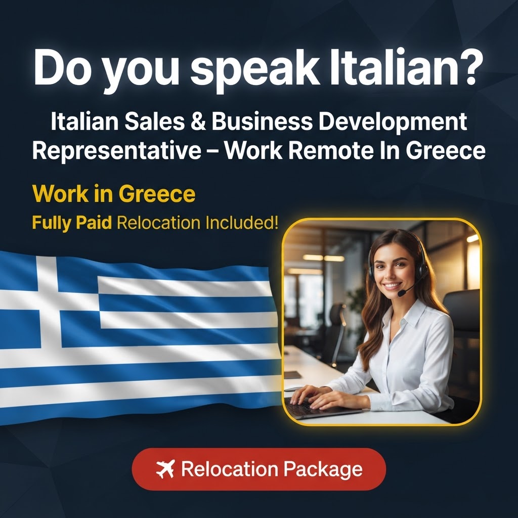 Italian Sales & Business Development Representative – Work Remote In Greece job in Greece - Mercier Consultancy