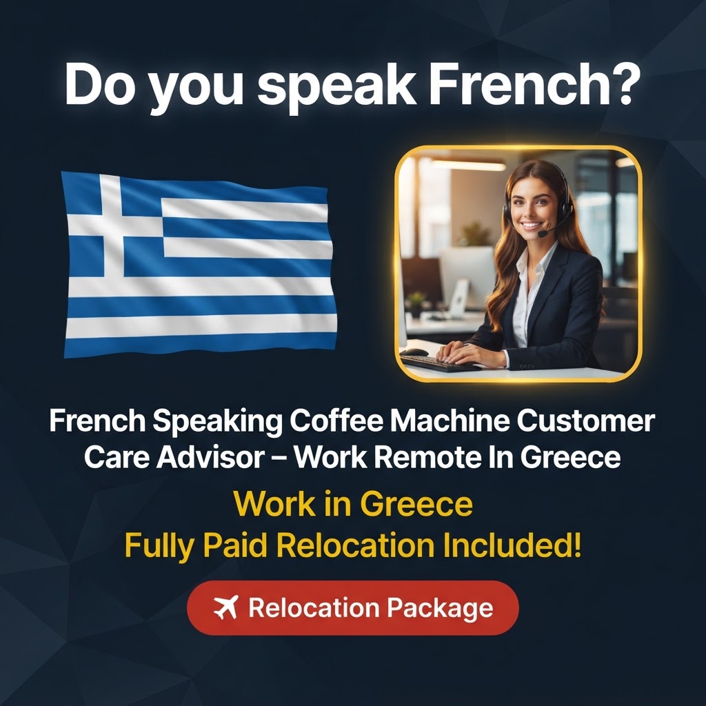 French Speaking Coffee Machine Customer Care Advisor – Work Remote In Greece job in Greece - Mercier Consultancy