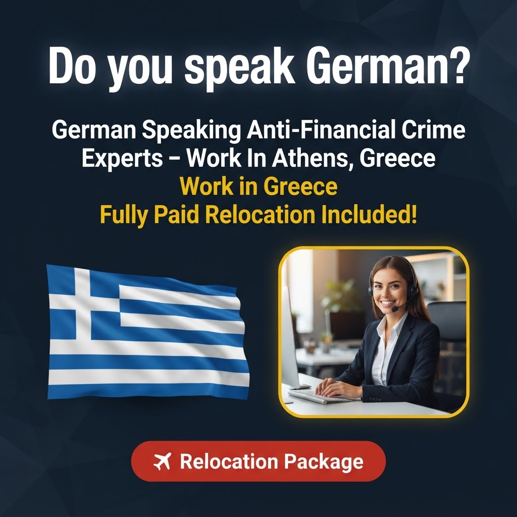 German Speaking Anti-Financial Crime Experts – Work In Athens, Greece job in Greece - Mercier Consultancy