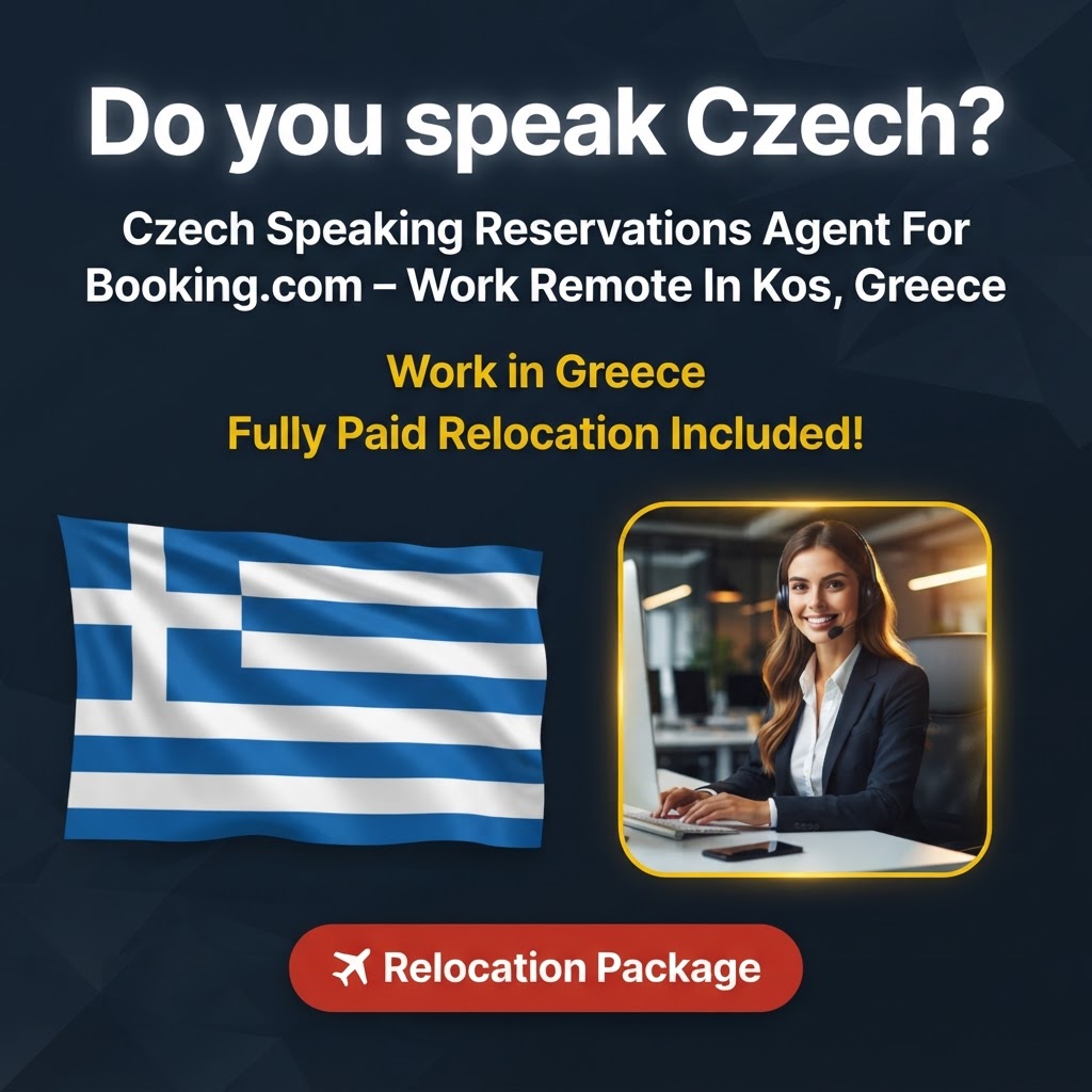 Czech Speaking Reservations Agent For Booking.com – Work Remote In Kos, Greece job in Greece - Mercier Consultancy
