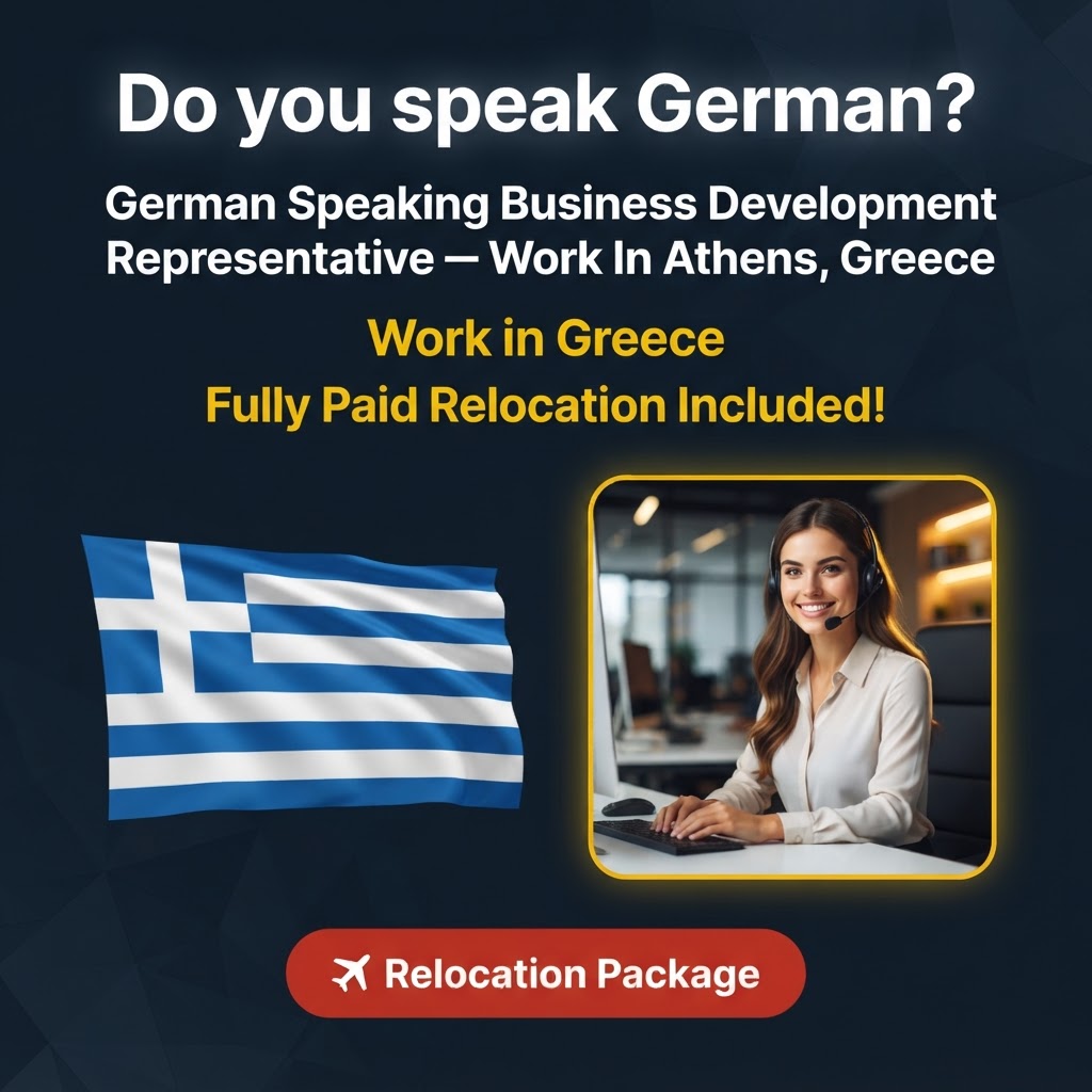 German Speaking Business Development Representative – Work In Athens, Greece job in Greece - Mercier Consultancy