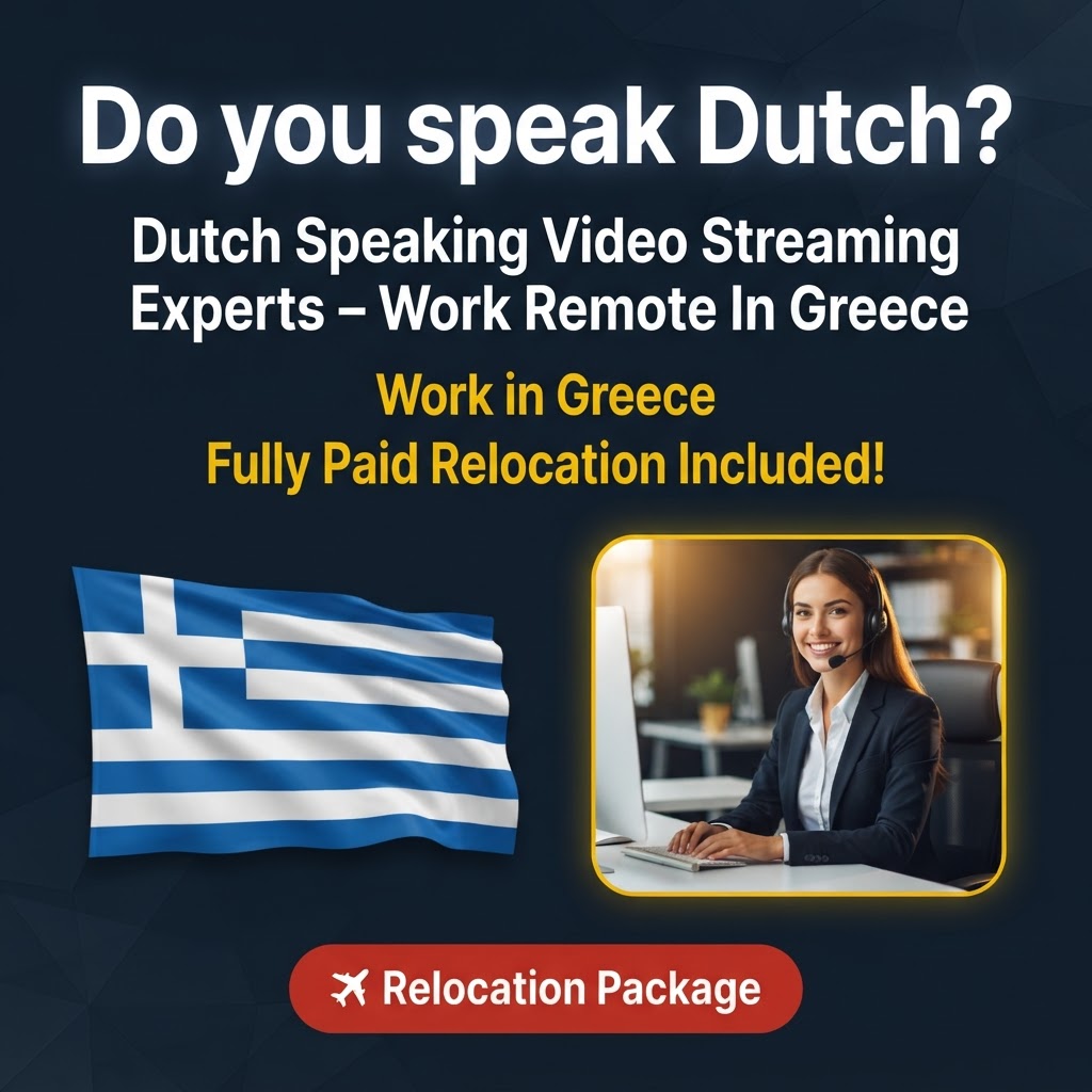 Dutch Speaking Video Streaming Customer Experts – Work Remote In Greece job in Greece - Mercier Consultancy