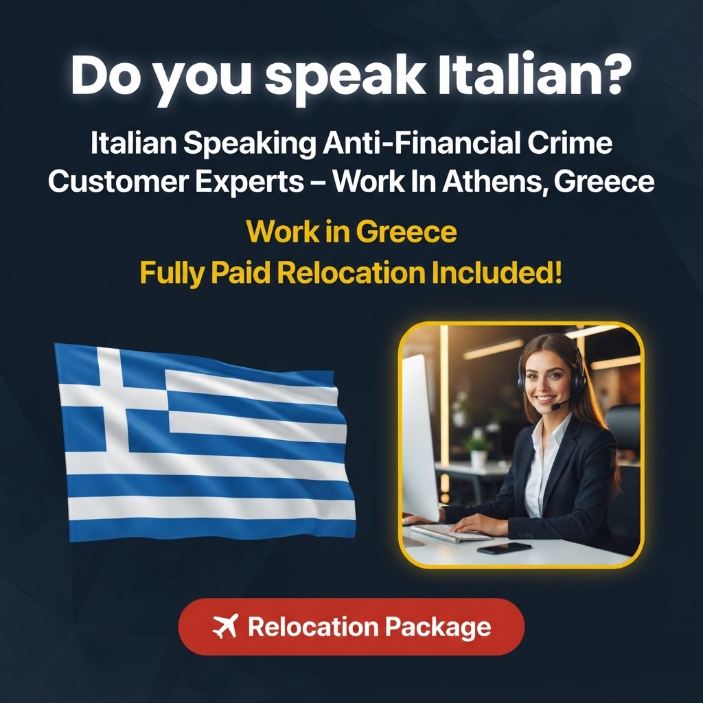 Italian Speaking Anti-Financial Crime Customer Experts – Work In Athens, Greece job in Greece - Mercier Consultancy