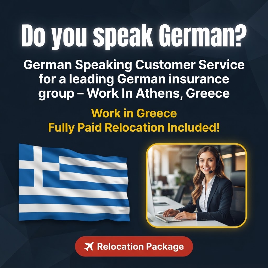 German Speaking Customer Service for a leading German insurance group – Work In Athens, Greece job in Greece - Mercier Consultancy
