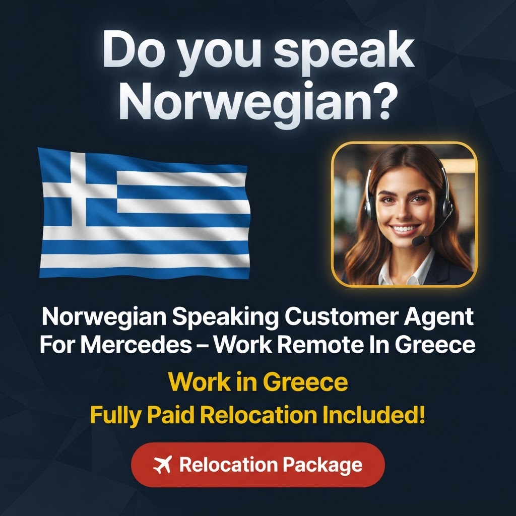 Norwegian Speaking Customer Agent For Mercedes – Work Remote In Greece job in Greece - Mercier Consultancy