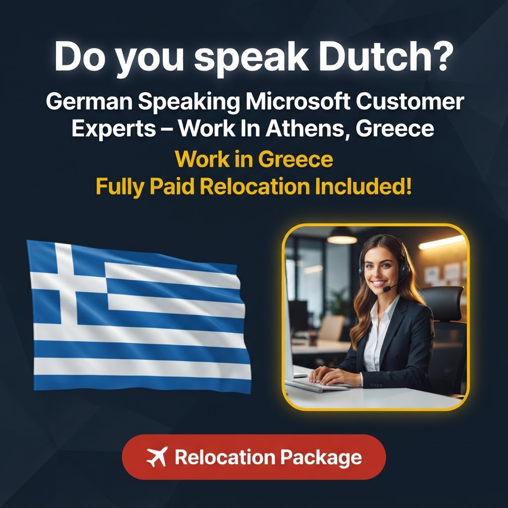 German Speaking Microsoft Customer Experts – Work In Athens, Greece job in Greece - Mercier Consultancy