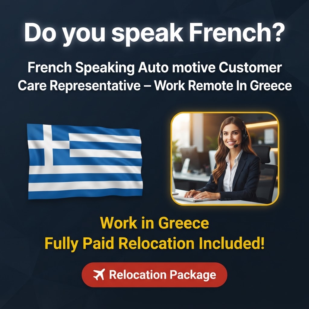 French Speaking Automotive Customer Care Representative – Work Remote In Greece job in Greece - Mercier Consultancy