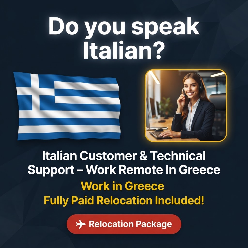 Italian Customer & Technical Support – Work Remote In Greece job in Greece - Mercier Consultancy