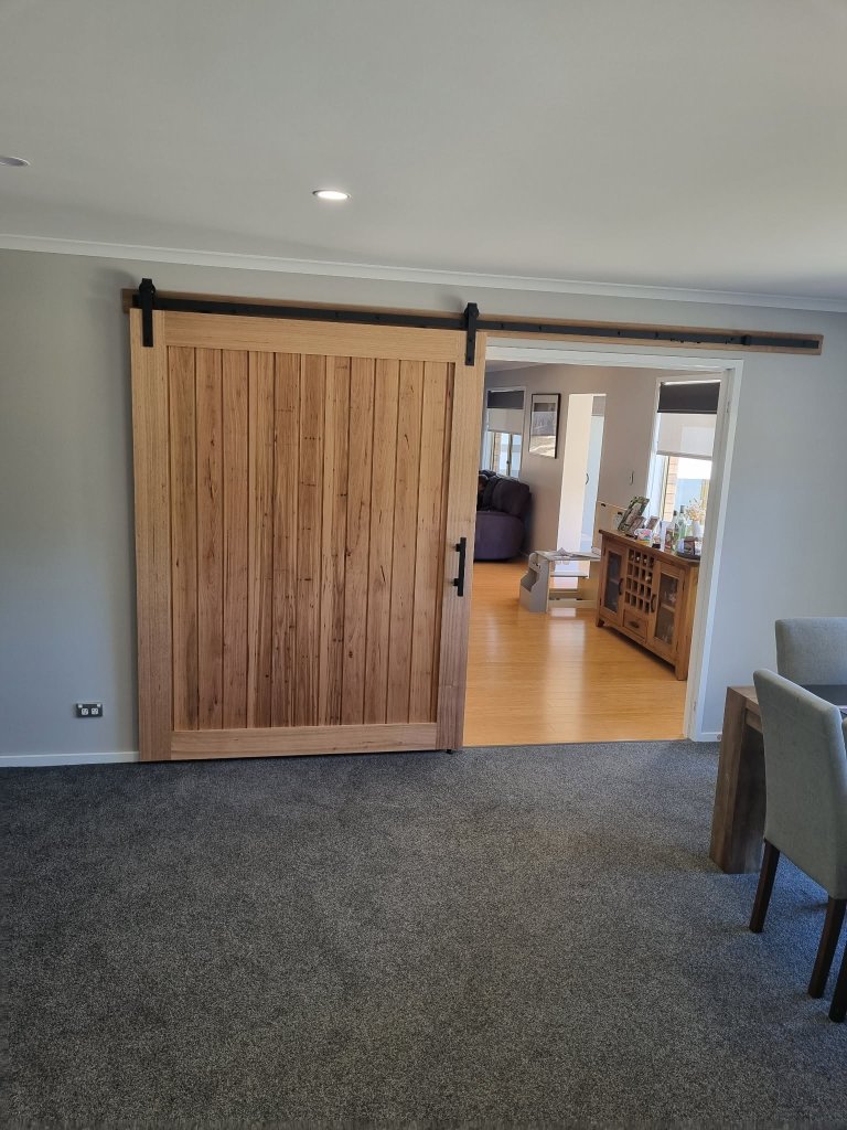 Tasmanian Oak & Wormy Chestnut Sliding Barn Door