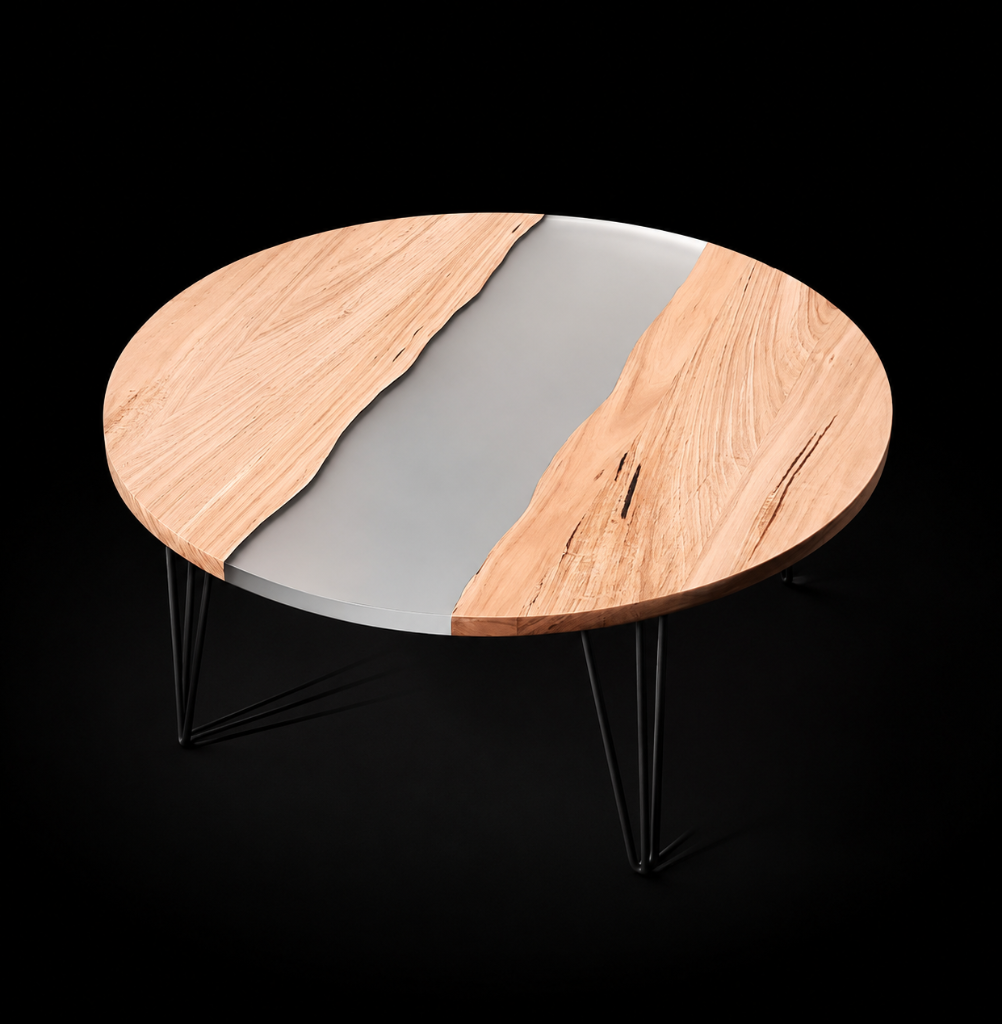 Tasmanian Oak & Frosted Resin Coffee Table