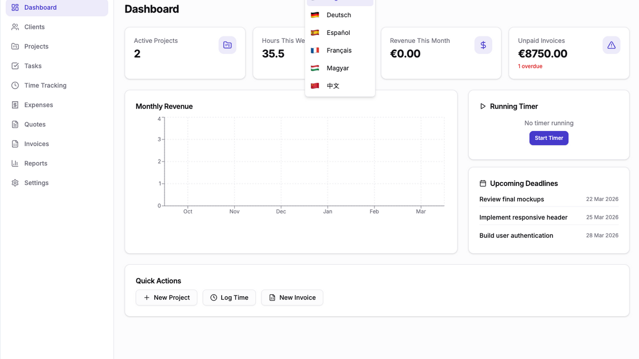 FreelanceOS template preview