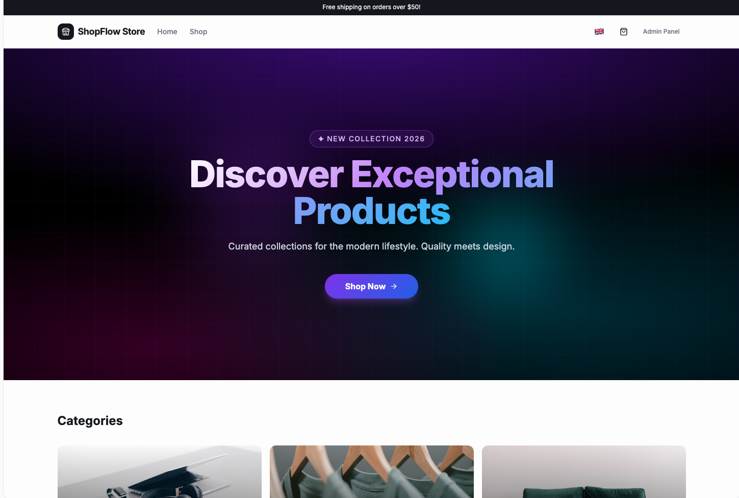 ShopFlow template preview