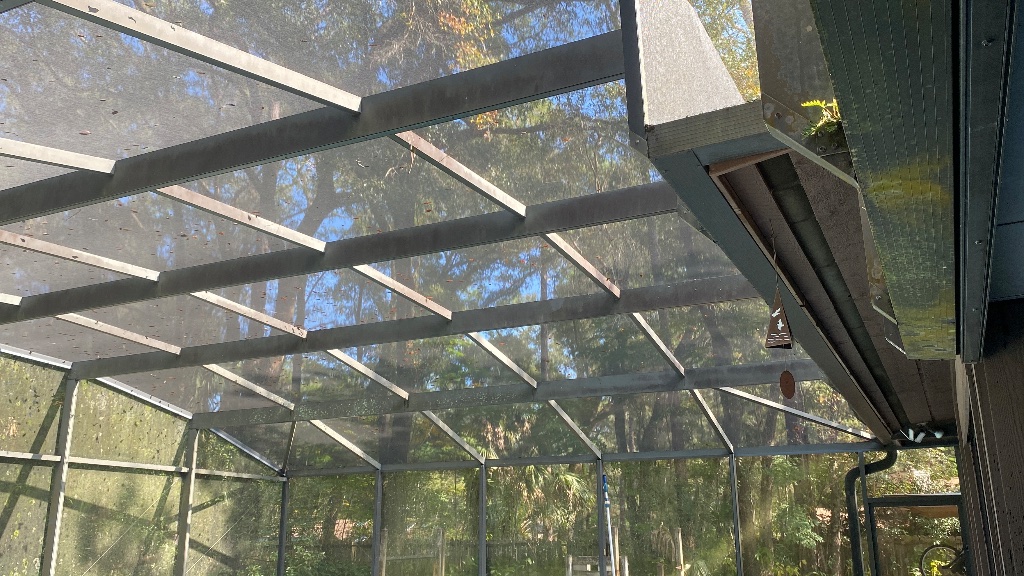 Total roof screen replacement on pool cage in Central Florida