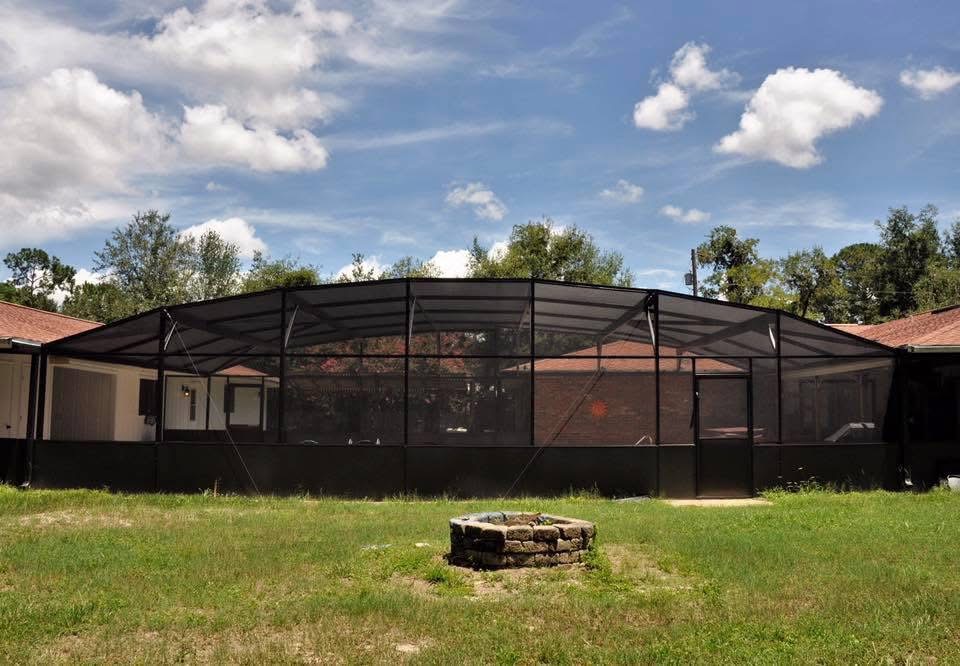 Full pool screened enclosure installation Volusia County Florida