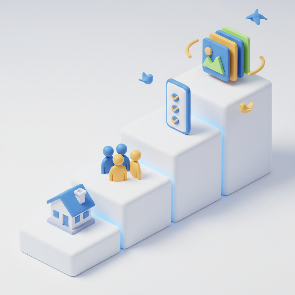 Staircase workflow illustration