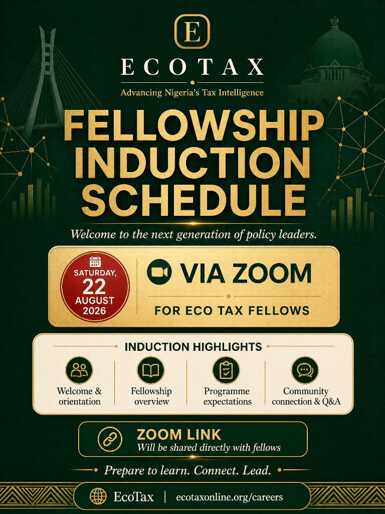 EcoTax Fellowship Induction Schedule