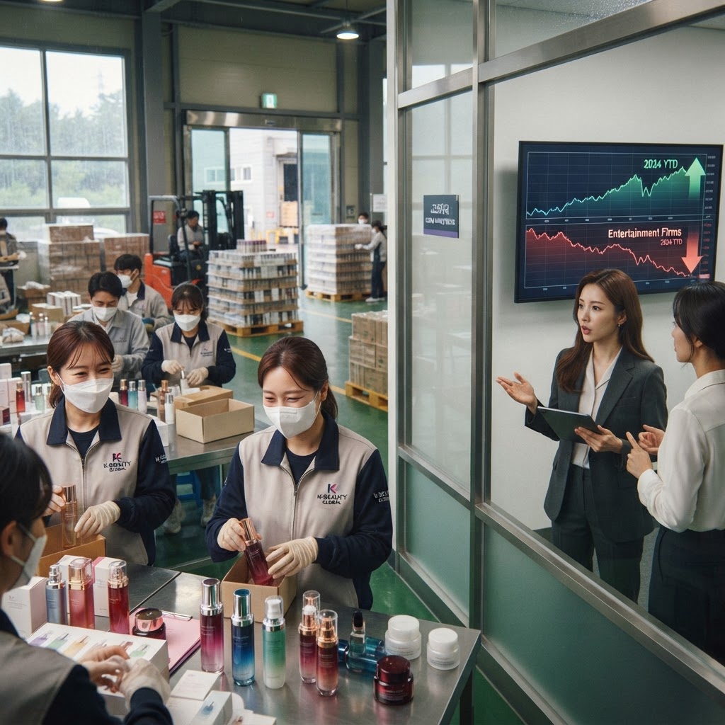 South Korean cosmetics stocks rise this year, while entertainment firms decline