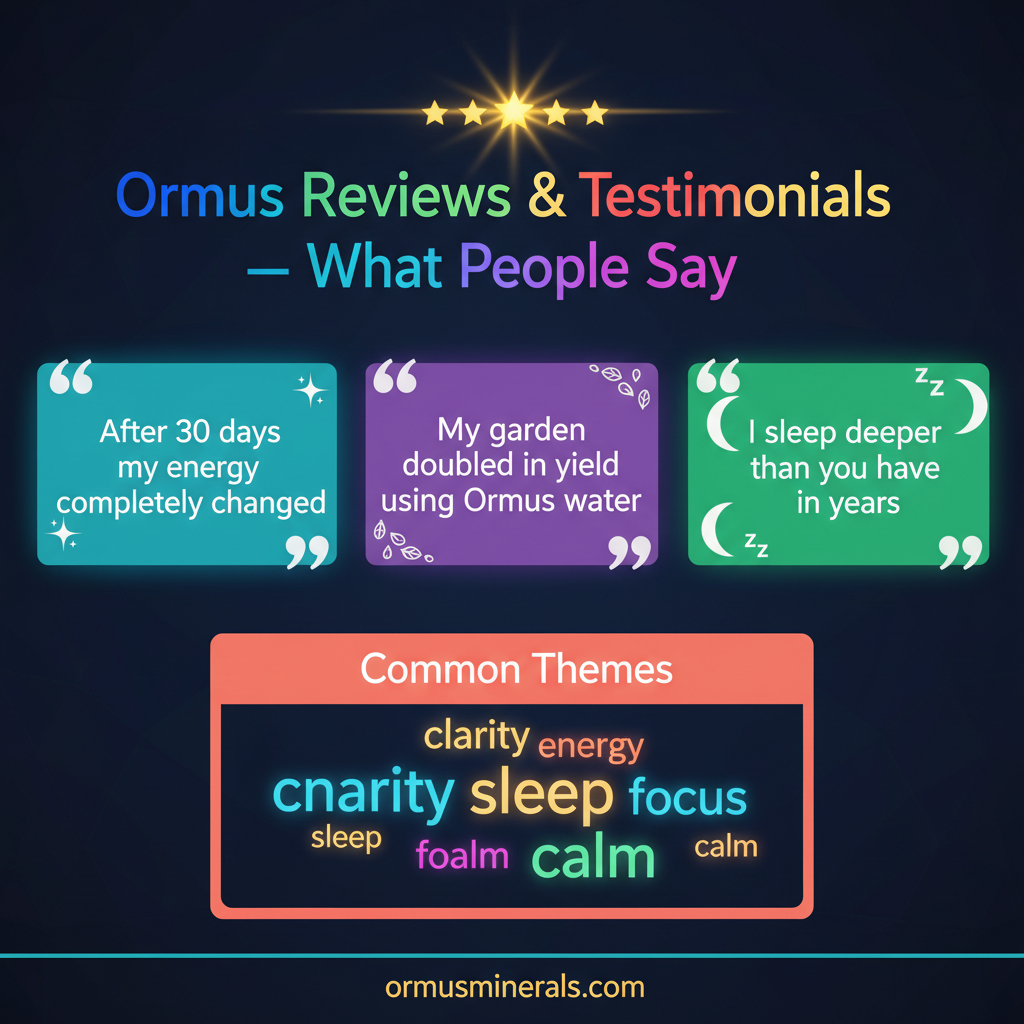 Ormus Reviews & Results Infographic - ormusminerals.com