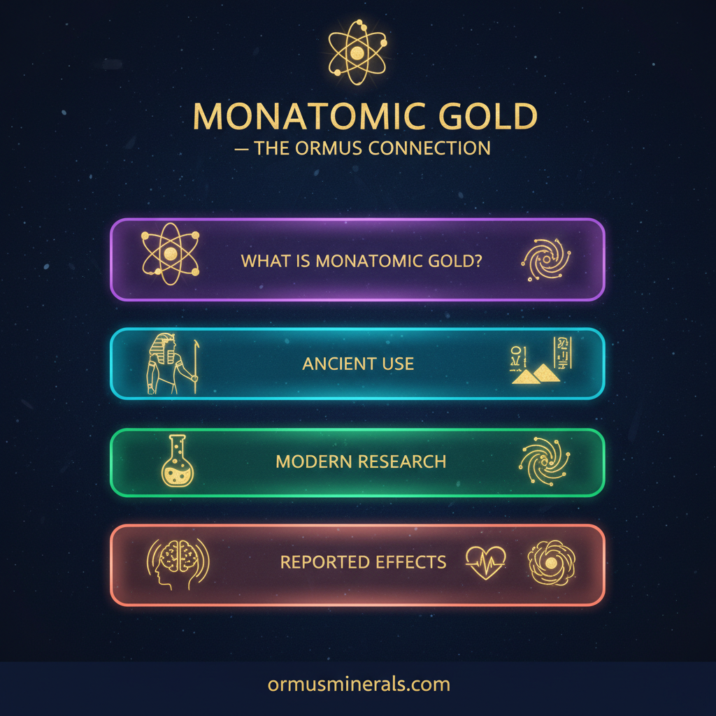 Monatomic Gold & Ormus Science Infographic - ormusminerals.com