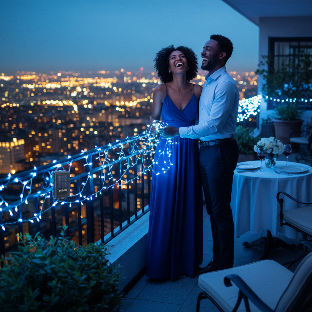 YEGUO Blue Solar Fairy Lights 33ft