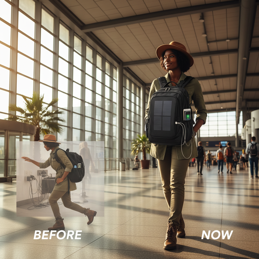 WITZMAN Solar Charging Travel Backpack
