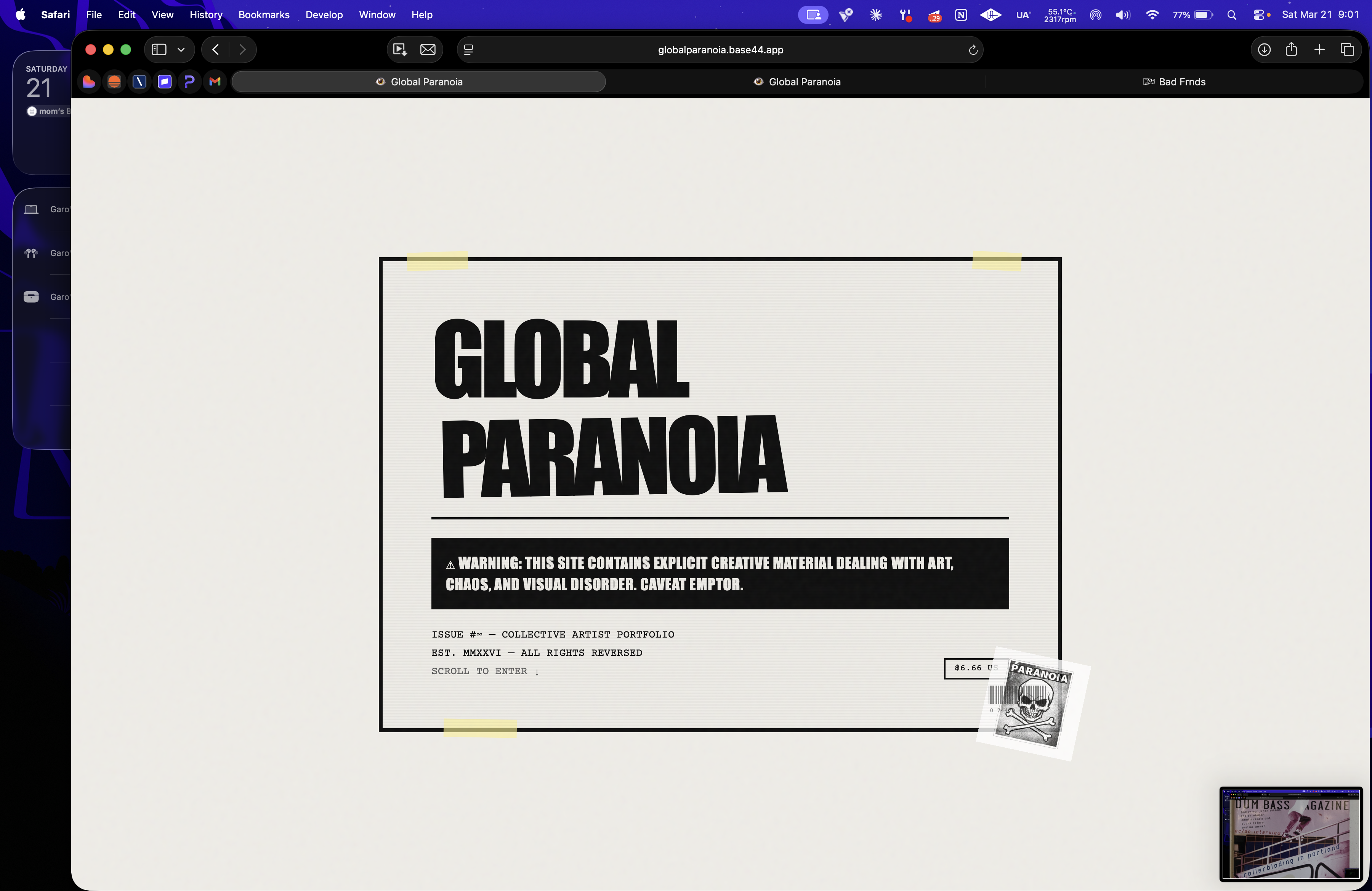 Paranoid Magazine template preview