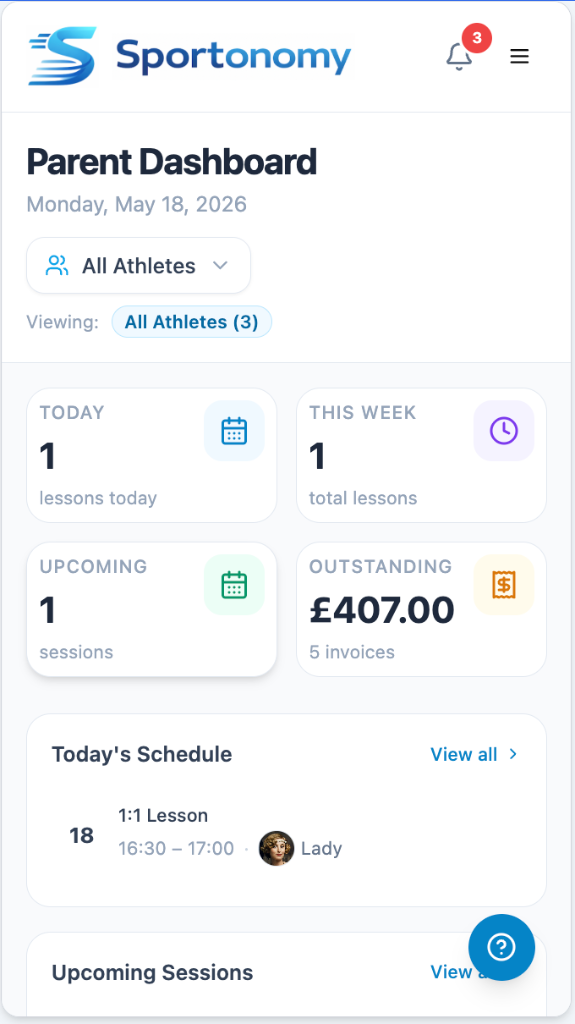 Parent Dashboard screen