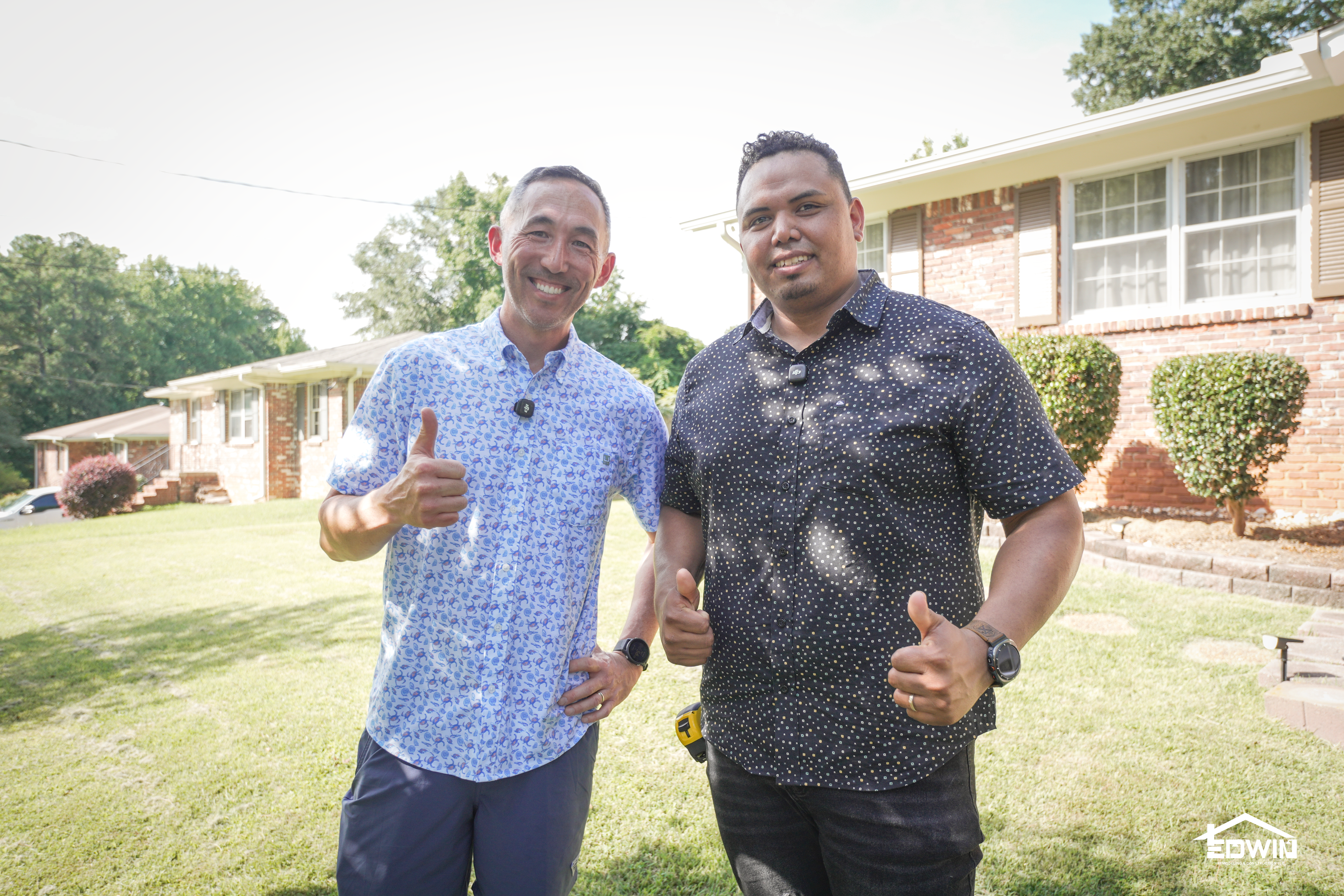 Edwin Remodeling & Construction team in front of a completed project