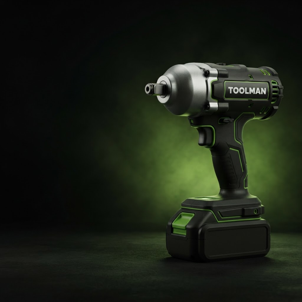Green TOOLMAN USA cordless impact wrench