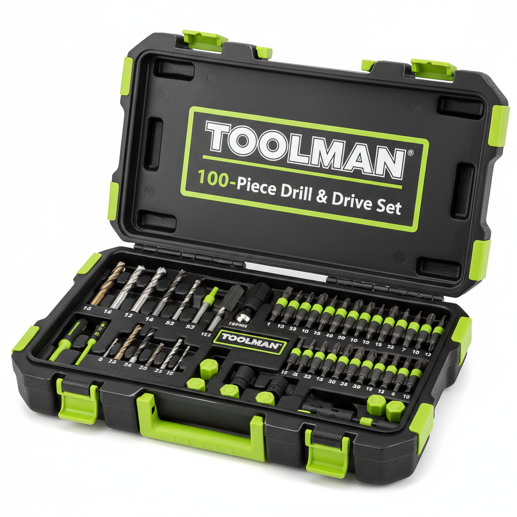 TOOLMAN 100-Piece Drill & Drive Set