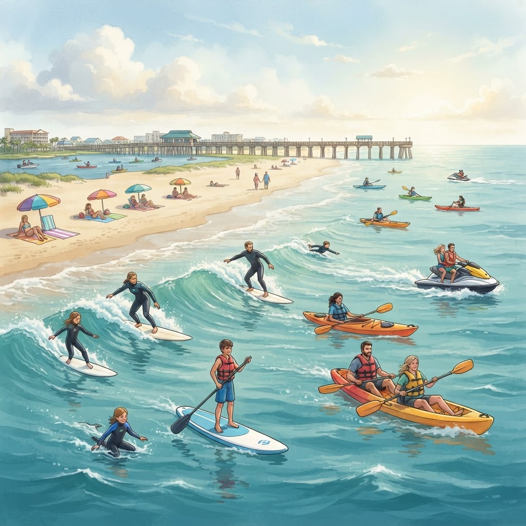 Editorial illustration for Daytona Beach Water Sports Guide for Daytona Homeowners and Volusia County Families