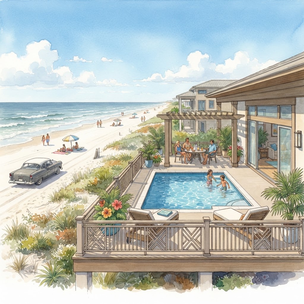 Editorial illustration for Daytona Beach Outdoor Living: Beaches, Screened Porches & Lanais in Volusia County