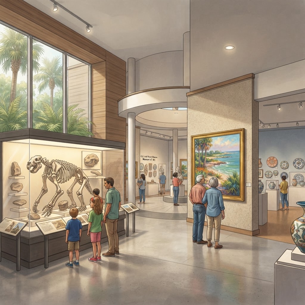 Editorial illustration for Museum of Arts and Sciences Daytona: A Smart Indoor Stop for Volusia County Families and Homeowners