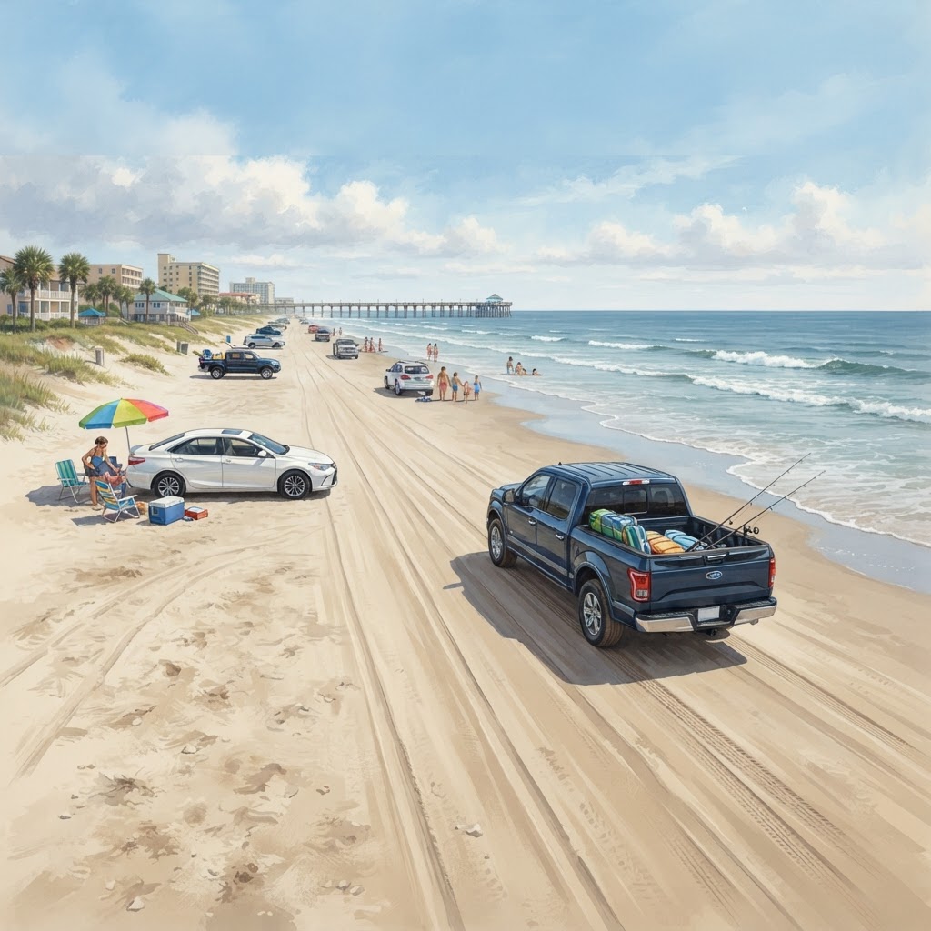 Editorial illustration for Driving on Daytona Beach: Why Daytona Homeowners Invest in Better Screened Outdoor Living