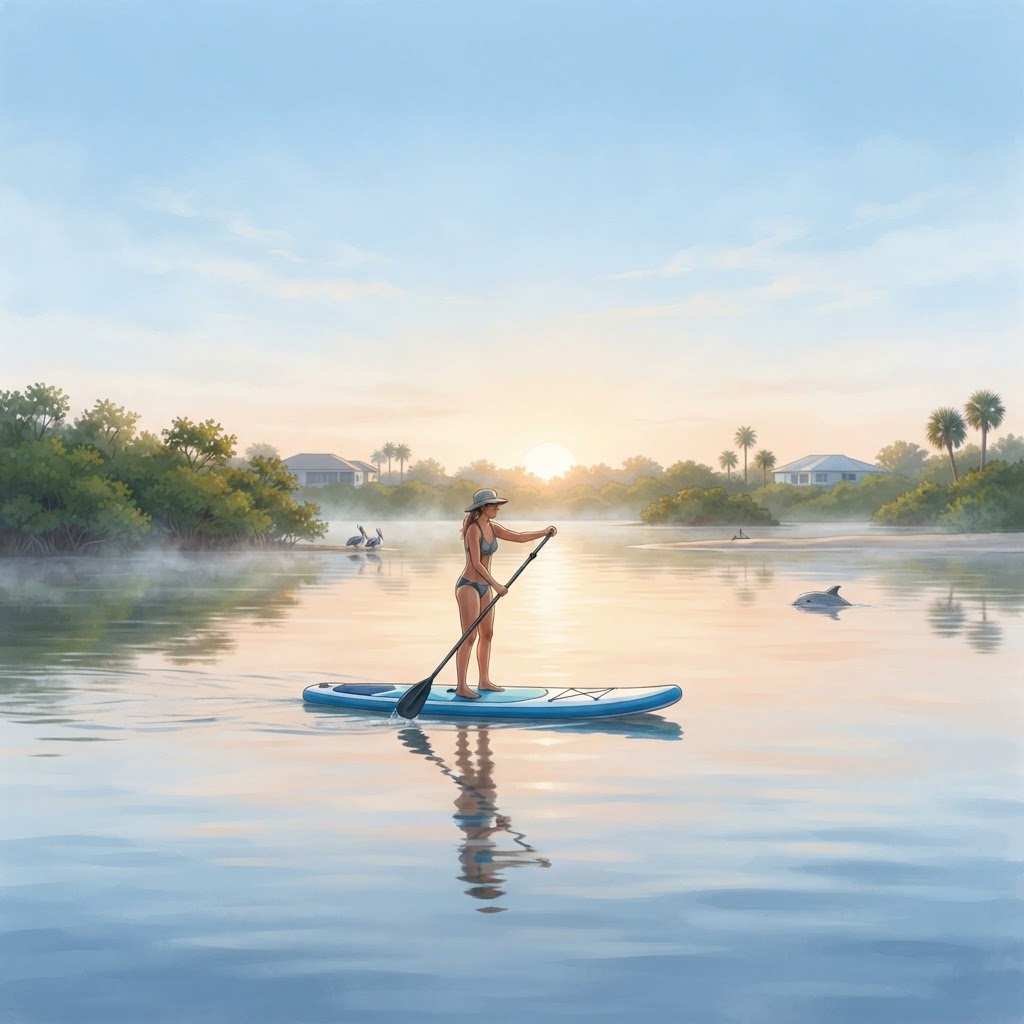 Editorial illustration for Daytona Beach Paddleboarding on the Halifax River: Best Local Spots, Safety Tips, and Florida Homeowner Advice