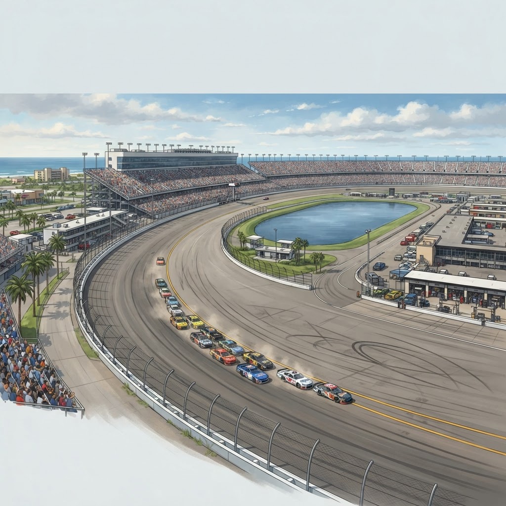 Editorial illustration for Daytona International Speedway in Daytona: Why Race Fans and Homeowners Love It