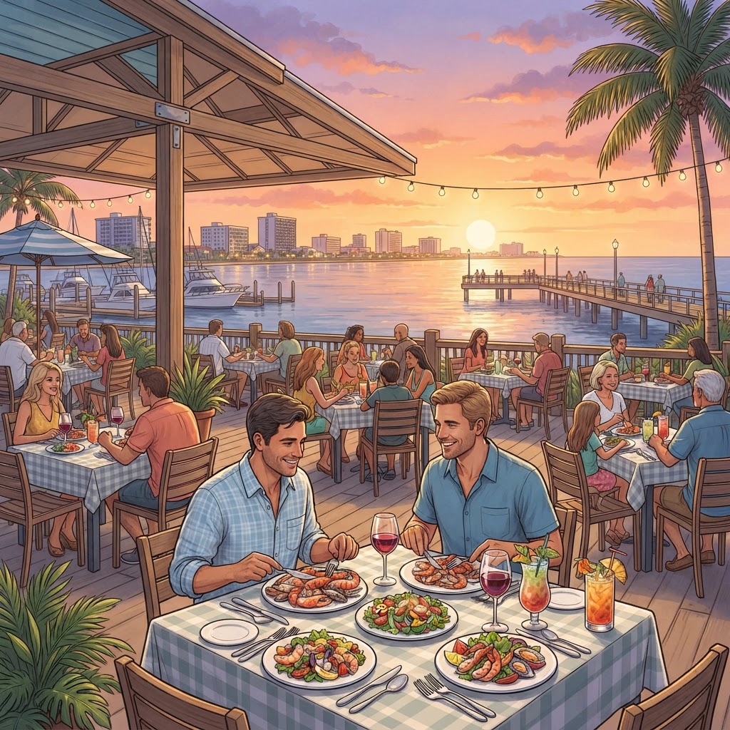 Editorial illustration for Daytona Beach Restaurants Guide: Coastal Dining Inspiration for Daytona Lanais