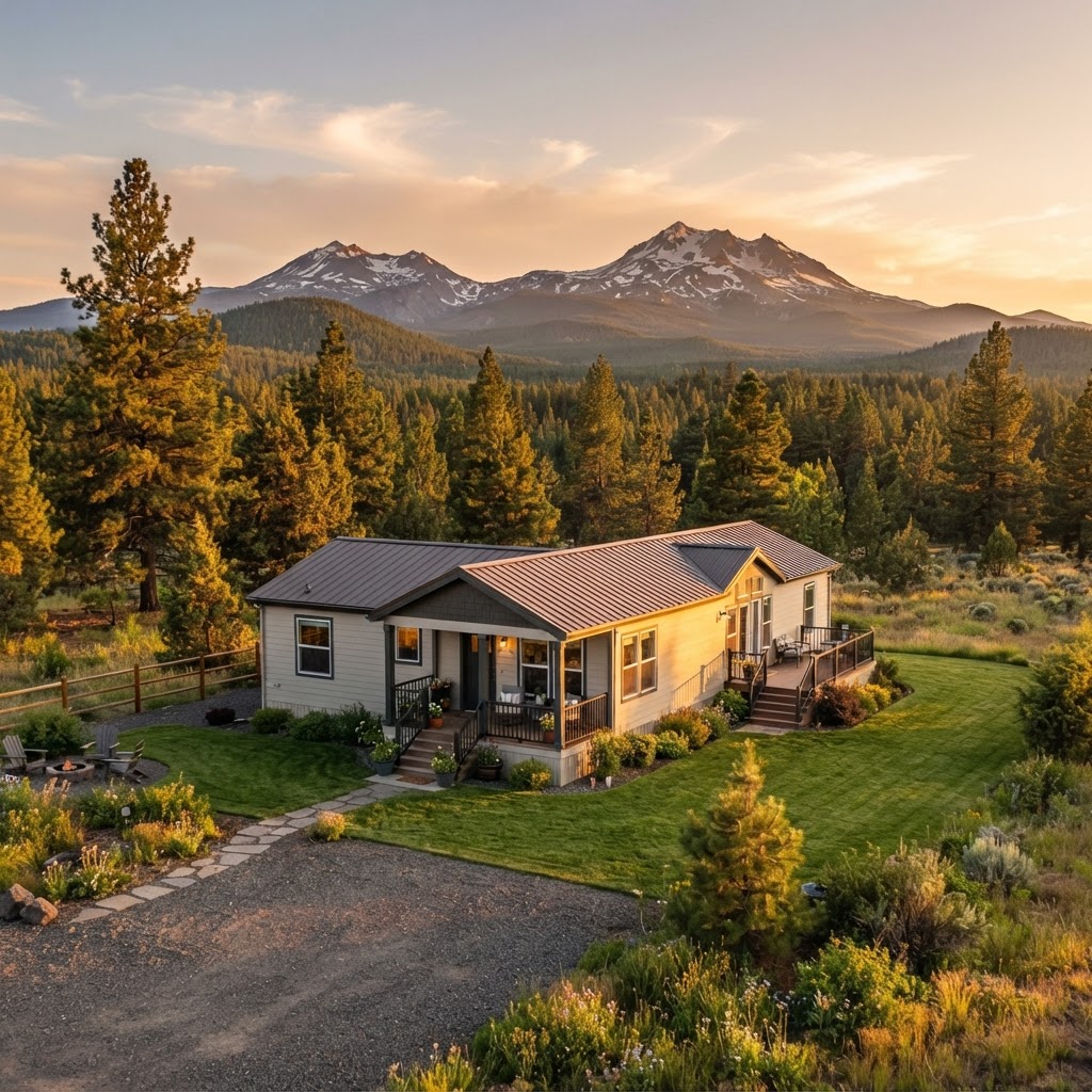 Manufactured home in Oregon landscape