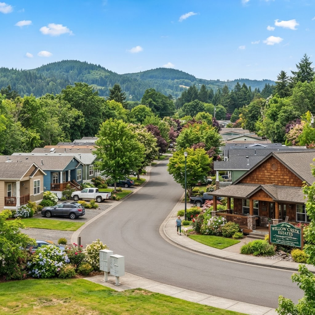 Mobile home park community in Oregon