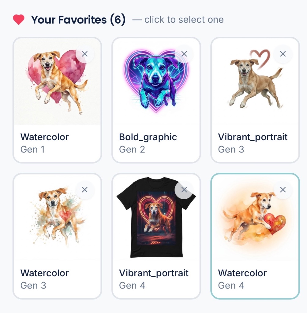 Pick your favorite generated design
