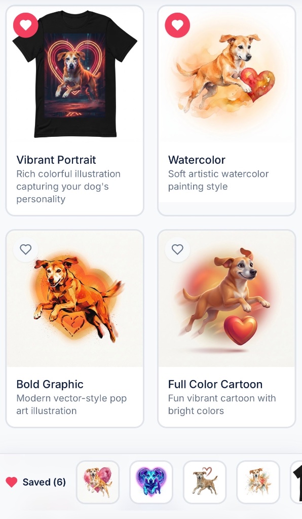 Generated design style options