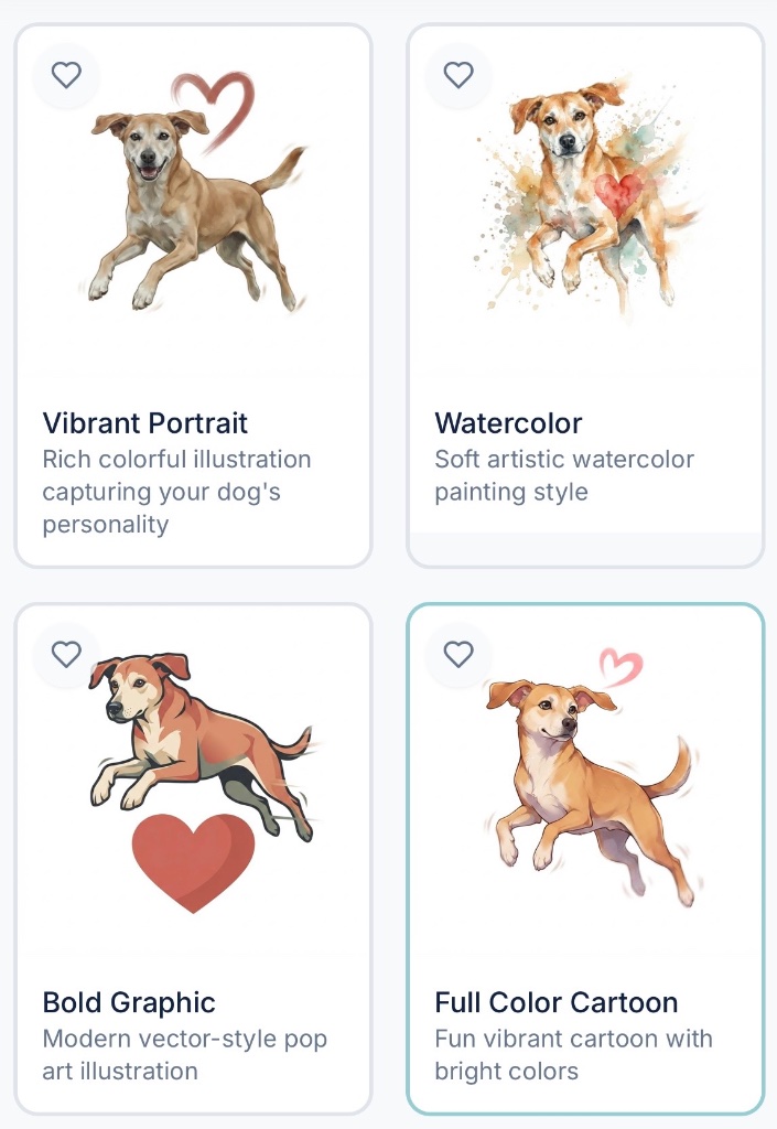 Choose a style from generated options