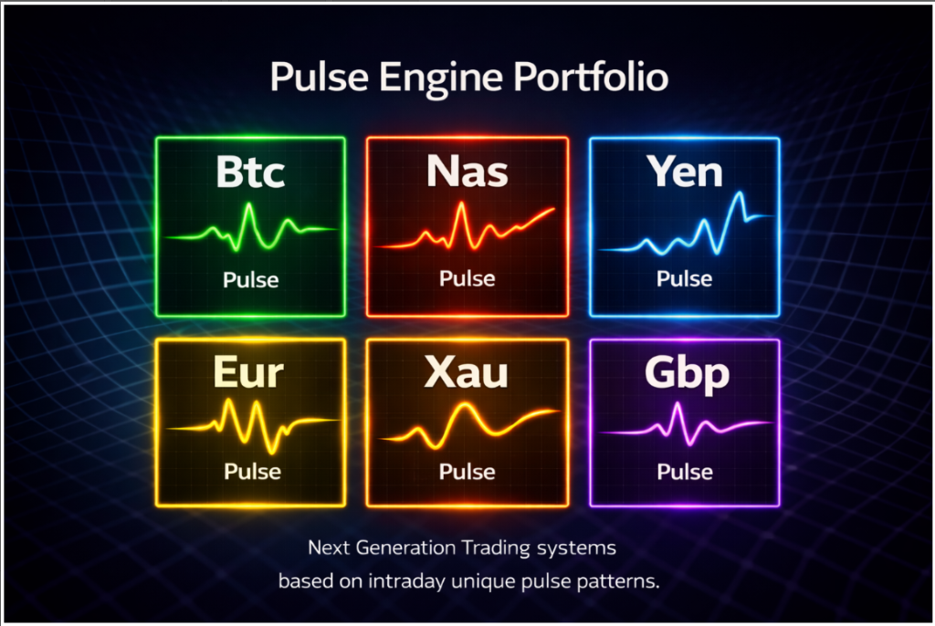 Pulse Engine Portfolio — 6 Markets: BTC, NAS, YEN, EUR, XAU, GBP