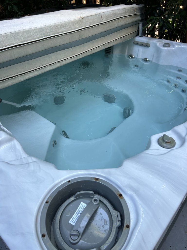 Luxury hot tub with clear water