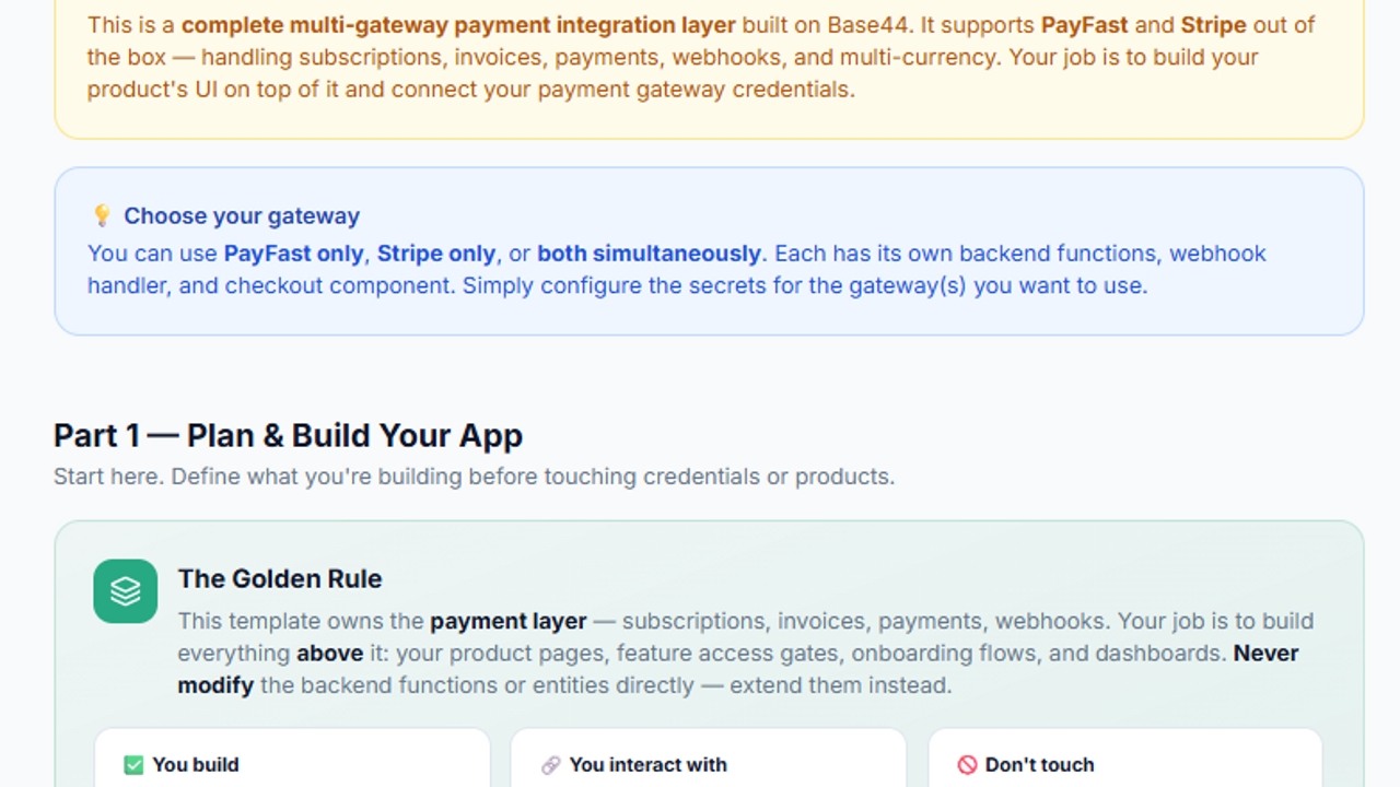 PayFast PayFlow template preview