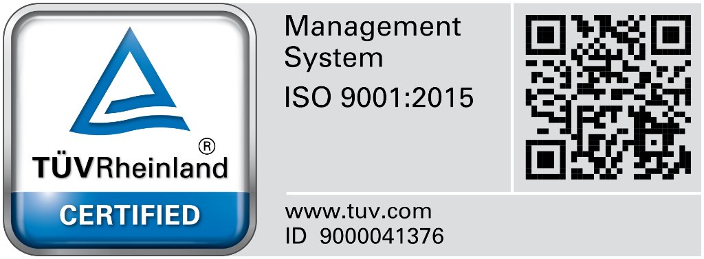 TÜV Rheinland ISO 9001:2015 Certified