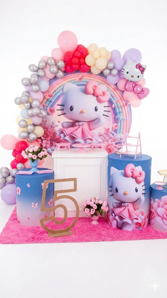 Decoração tema Hello Kitty